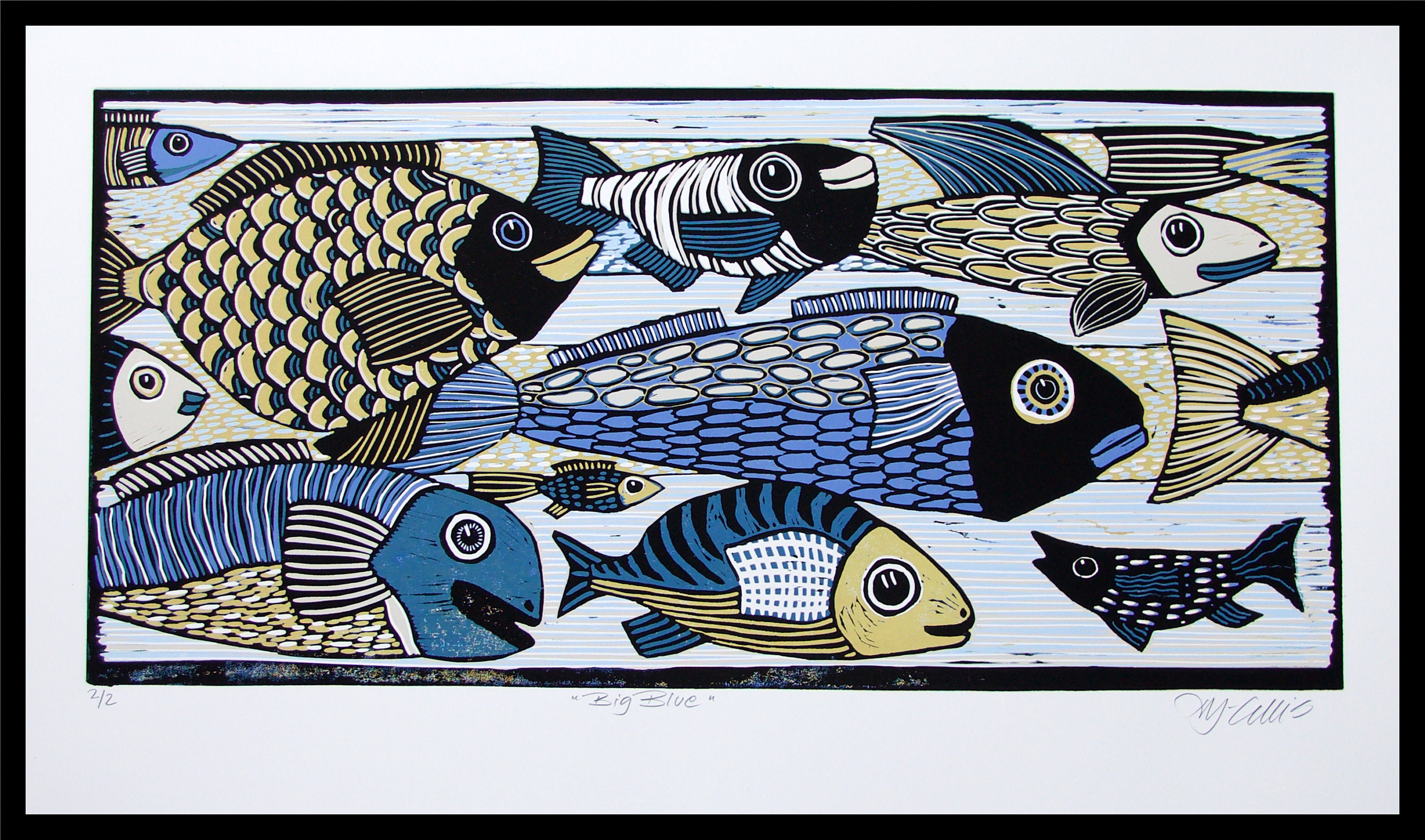 Linocut Fish Art Print Printmaking Fishing Ocean Gift Etsy Linocut Fish Art Print Printmaking Fishing Ocean Gift Etsy