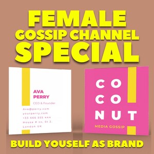 Quadratische Visitenkarte Moderne Vorlage Weibliche Medien Klatschkanal Trendige Canva Bearbeitbare Branding Kreative Visitenkarte Feminine Karte