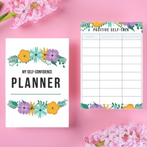 Selbstvertrauen Planer Printable – Tagesplaner, Dankbarkeitstagebuch & Arbeitsblätter zum Selbstwertgefühl | Werkzeug für psychische Gesundheit | A4/US Letter PDF