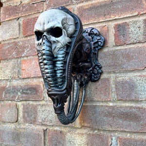 bio mech sculpture wall mount