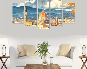 Custom Photo on watercolor/ Realistic Style Canvas 5 Panels Wall Art 5 Pieces Canvas Wall Decor Custom Photo Custom Poster Custom Print Art
