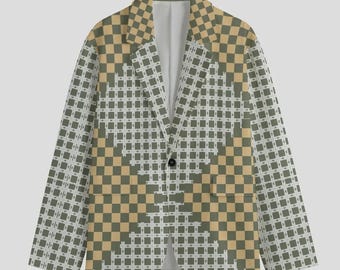 Custom Blazer in many size for Men All Over Print Personalized Casual Suit Blazer with Pockets Sports Coat Jacket Fashion, Split Panel Back