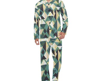 Custom Men's clothing, two-piece set of contrasting color long-Button up hooded jacket and drawstring pants, outdoor activities Men suit set