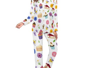 Custom Print Top and Pants Set, Ladies Casual Suit Belted Blazer & Wide-Leg Trousers Set • Elegant Women's Suit, office outfit, women dress