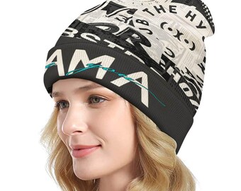 Custom Beanie Custom Logo/Text Hats, Custom Personalized Embroidery Hat, Text Knit Winter Hat, Women's Benie Man  Winter Hat