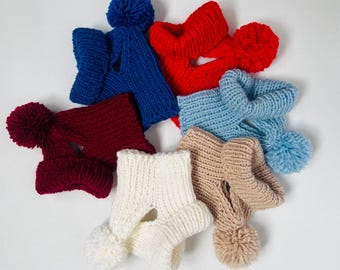 Knitted Dog Hat: Warm Wool Blend, Chihuahua & Yorkie Size