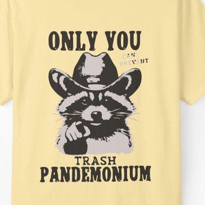 Camiseta de mapache Pandemonium, camiseta de animal de dibujos animados, divertida camiseta de mapache, regalo para amantes de los animales, camiseta gráfica, ropa unisex