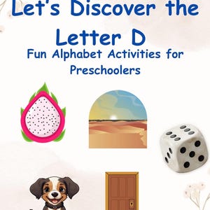 Hojas de trabajo de la letra D para preescolar / Actividades de trazado y coloreado del alfabeto / PDF imprimible para el aprendizaje infantil