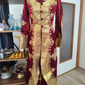 Traditional Silk Bindalli Kaftan, Turkish Sultan Women's Costume, Ottoman Model Turkish Dress, Henna Night Kaftan,Turkish shalwar