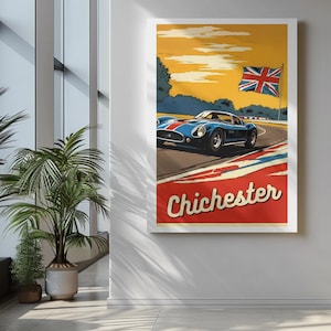 Chichester Goodwood Racing Poster Motor Sport Wall Decor for Office or Garage