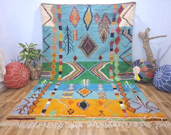 Handmade Moroccan Wool Rug, Colorful Berber Carpet, Custom Size