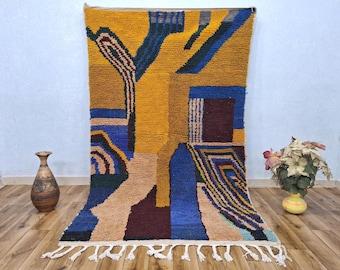 Handwoven Beni Ourain Wool Rug, Authentic Moroccan Berber Shag Area Rug