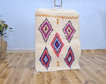 Luxurious Artistic Moroccan Rug, Hand Tufted Berber Rug,  Authentic Tribal Carpets, Unique Area Rugs