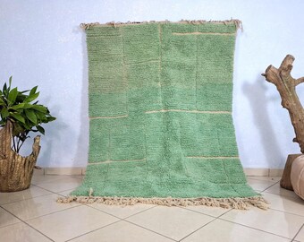 Orange Wool Moroccan Rug, Hand-Tufted Berber Shag, Custom Size