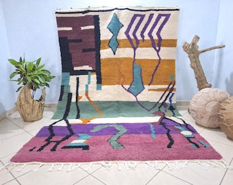 Handmade Beni Ourain Wool Rug, Orange Berber Shag Rug