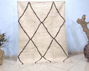 Hand Tufted Beni Ourain Rug, Moroccan Wool Carpet, Berber Design