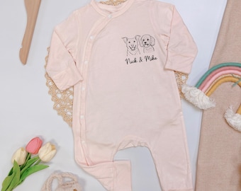 Body personalizado con foto de mascota para recién nacido, retrato de perro, regalo para baby shower, anuncio de embarazo, atuendos para volver a casa.