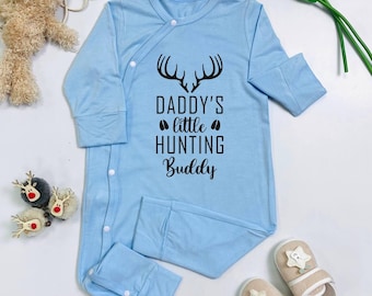 Daddy's little Hunting Buddy Bamboo Bodysuit, New Dad Gift, Baby Shower Gift