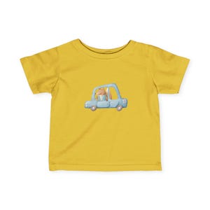 Cute Car Design Infant Tee, 6 M-24 M, Baby T-Shirt, Ubranka dla małych dzieci, Unisex Baby Outfit, Prezent urodzinowy dla dzieci, Prezent na baby shower