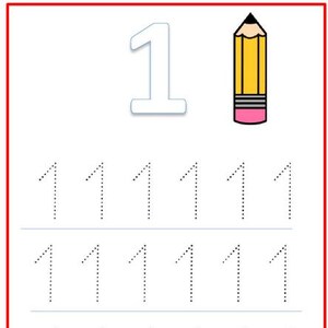 1-10 number tracing, for kids, printable worksheets