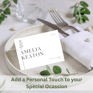 Printable Place Cards Template, Canva Custom Editable Digital Download, Classy Dinner Printable Name Tags, Minimal Wedding Calligraphy