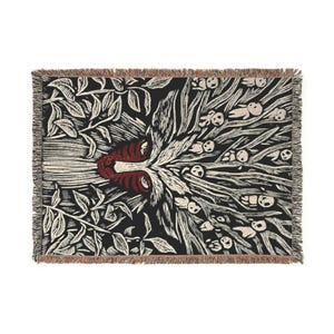 Princess Mononoke Woven Blanket with Forest Spirit-Inspired Design, Perfect Artsy Home Decor, Cute Gift For Studio Ghibli Fans