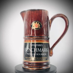 Vintage Seagram&#39;s Benchmark Premium Bourbon Ceramic Bar Pitcher