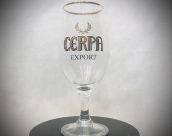Vintage ongebruikt - CERPA-exportbierglas officiële gouden rand - 6,25"
