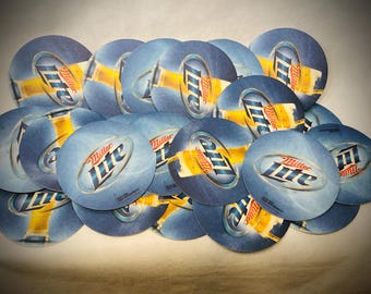New Miller Light Coasters Double Sided- 4" 25 pcs.