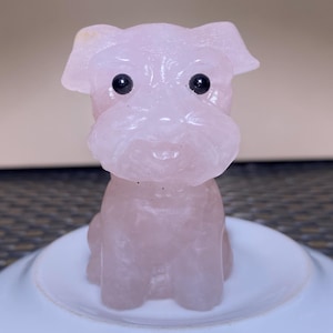 2.2“ Natural Rose crystal,crystal Dog,Hand carved,crystal healing,Home decoration,crystal gifts 1pc