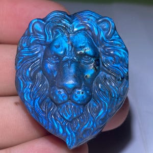 1.6“ Natural labradorite quartz,crystal lion skull,Hand carved,crystal healing,Home decoration,crystal gifts 1pc