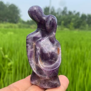 3.5“ Natural Dreamy amethyst crystal,Crystal Couple,Hand carved,crystal healing,Home decoration,crystal gifts 1pc