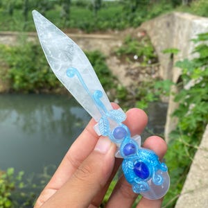 5.5“ Natural Clear crystal,Crystal Knife,Hand carved,Dagger specimen,crystal healing,Home decoration,crystal gifts 1pc