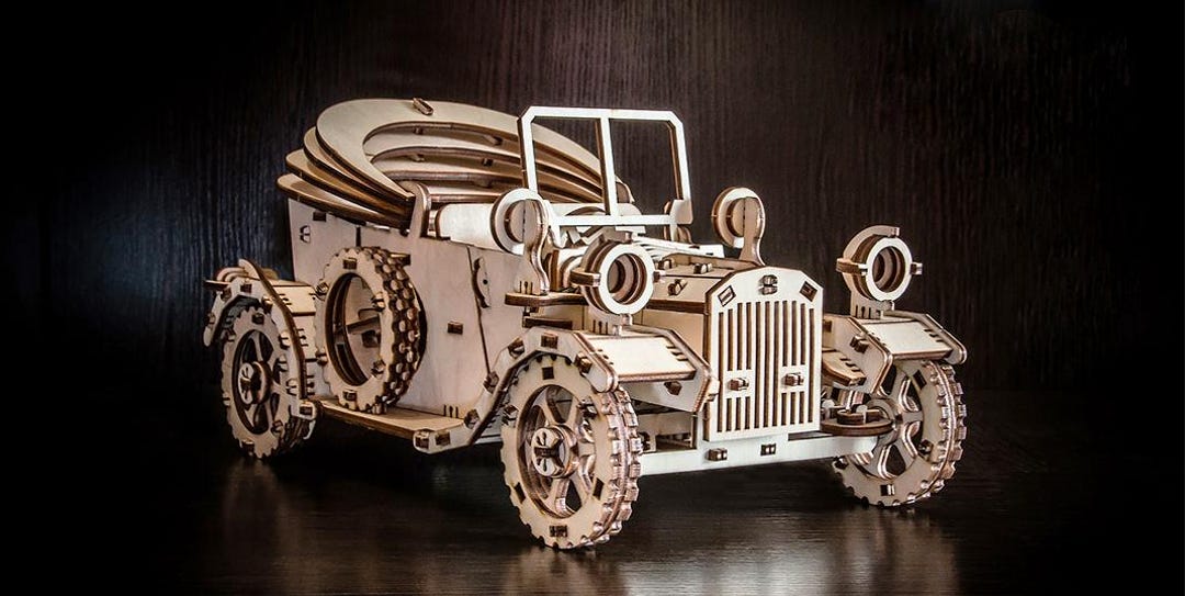 Retro Car Wooden Model Project for Cnc Laser Cutting Machine, Cnc Car ...