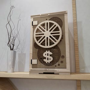 Caja fuerte de madera para máquina de corte láser CNC, caja de almacenamiento de madera, cajón CNC, caja de archivo CNC, caja fuerte de corte láser, caja de madera segura para archivos CNC
