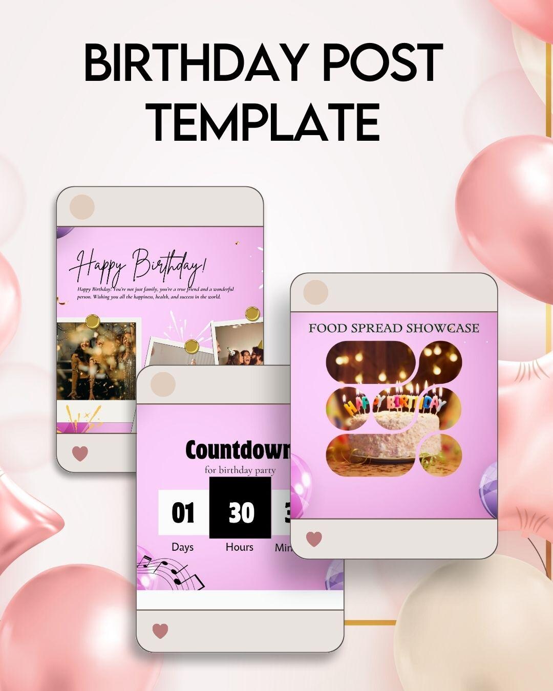 Birthday Template Editable | Birthday Invitation Template | Canva