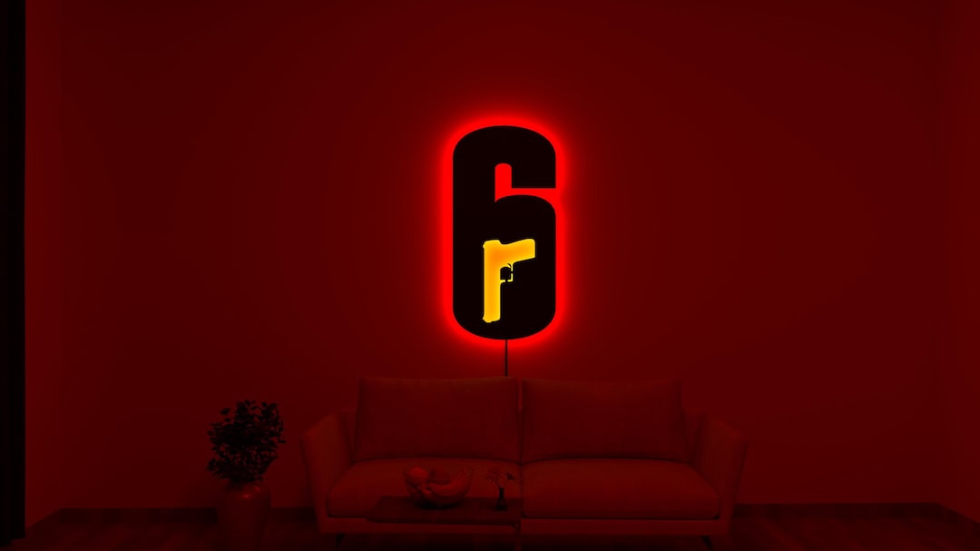 Rainbow Six LED Sign | R6 Game Logo Wall Art | Tactical Shooter Siege ...