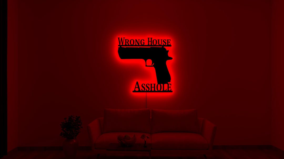 Gun Wall Decor – Tactical LED Sign for Men – Personalized Firearm Room ...