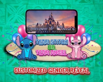 Revelación de género con temática de Lilo y Stitch / Descarga digital personalizada / Revelación de niño o niña