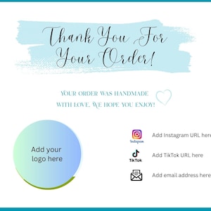 Thank you For Your Order cards