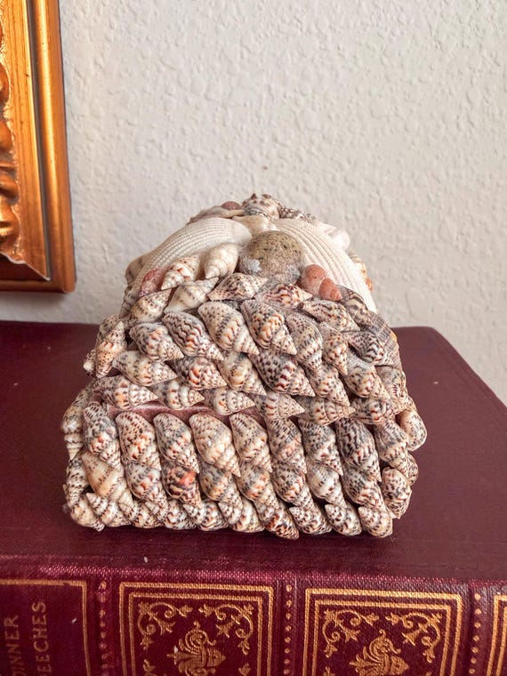 Vintage Seashell Box Decorative Shell Trinket Box… - image 5