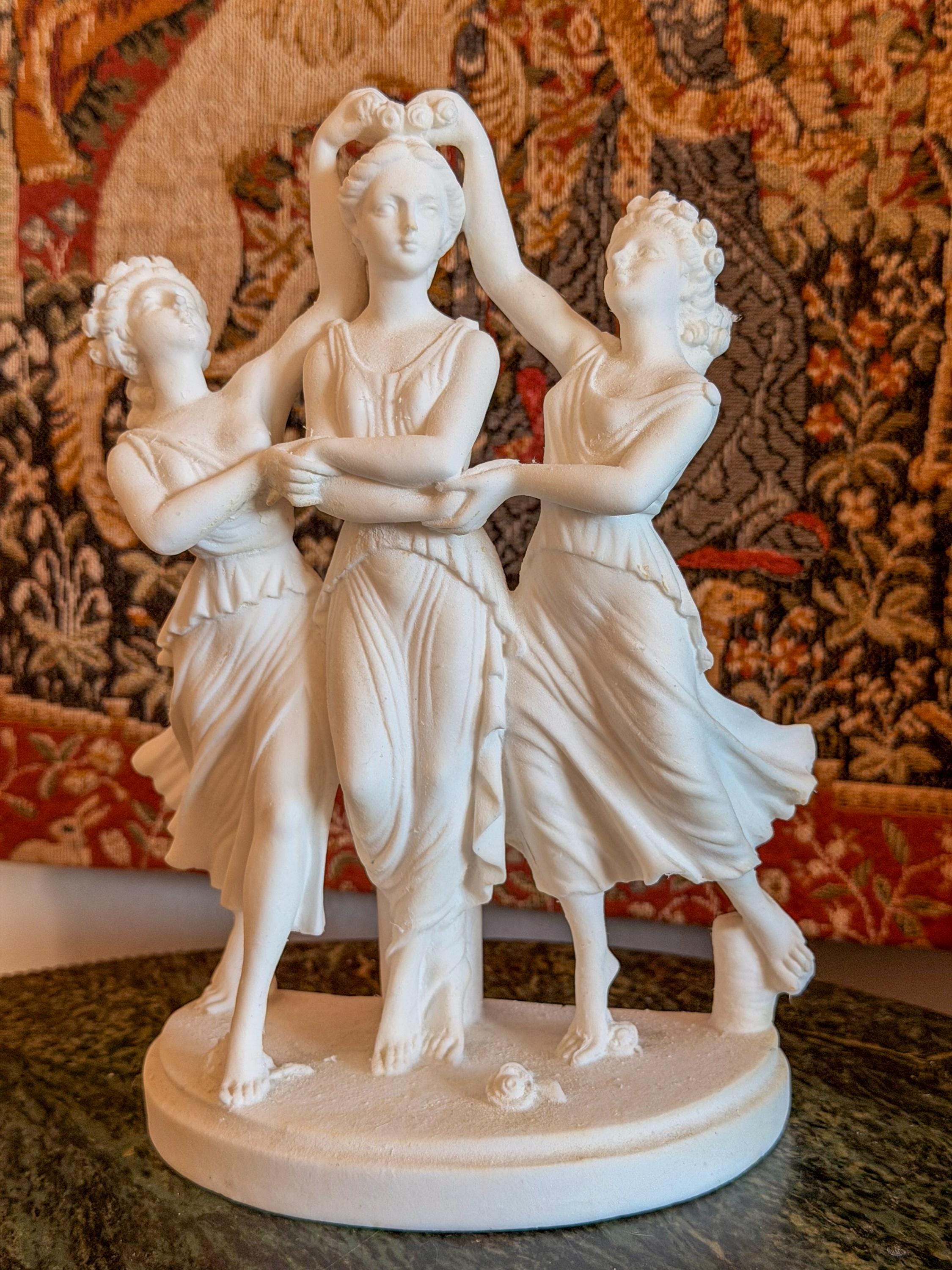 Griego M93 美品 Vintage Three Graces Statue Signed G Ruggeri Neoclassical