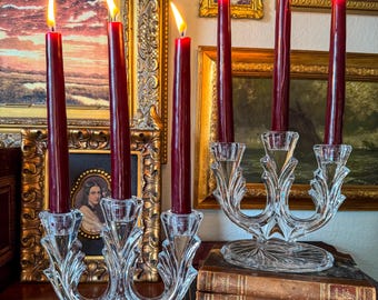 2本アームクリスタル燭台、エルンスト・ブーダークリスタル、1960年代