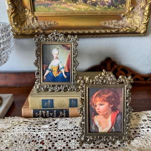Vintage Ornate Miniature Framed Print – Made in Italy | Ornate Gold Frame