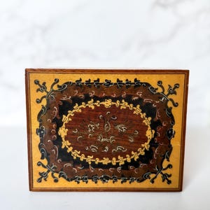 Vintage Swiss Reuge Music Jewelry Box: Italian Marquetry Inlay, &quot;Torna a Surriento&quot;