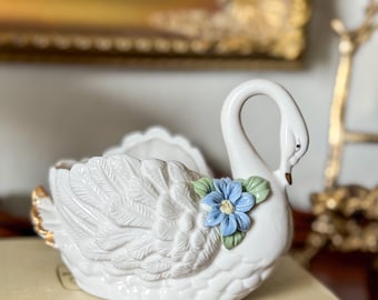 Vintage Ceramic Swan Planter