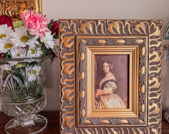 Vintage Ornate Gold Gilt Frame with Victorian Portrait Print