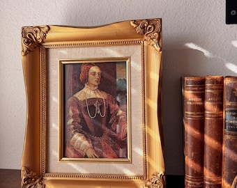 Vintage Ornate Gold Frame with Victorian Lady Print