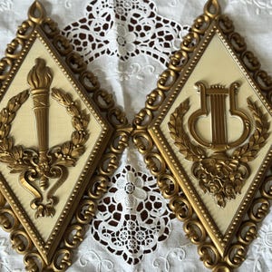 Vintage Homco Diamond Wall Decor Set: 1970s Hollywood Regency Style