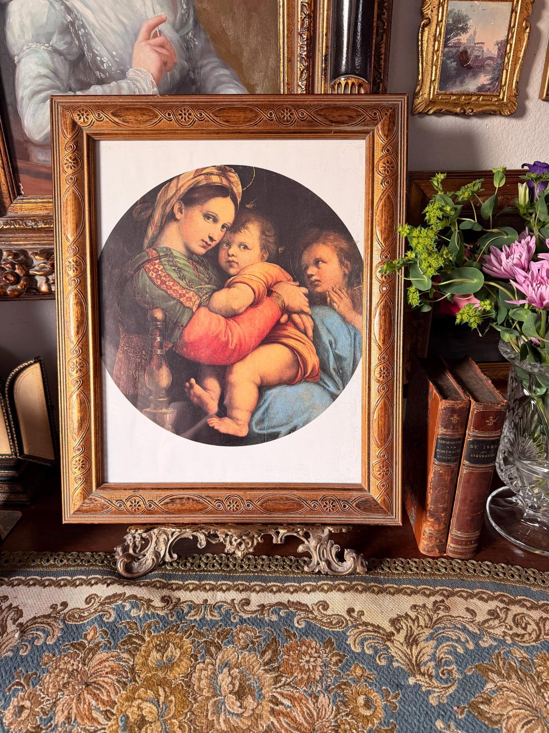 Vintage Framed Madonna and Child Print in Ornate Frame - Etsy